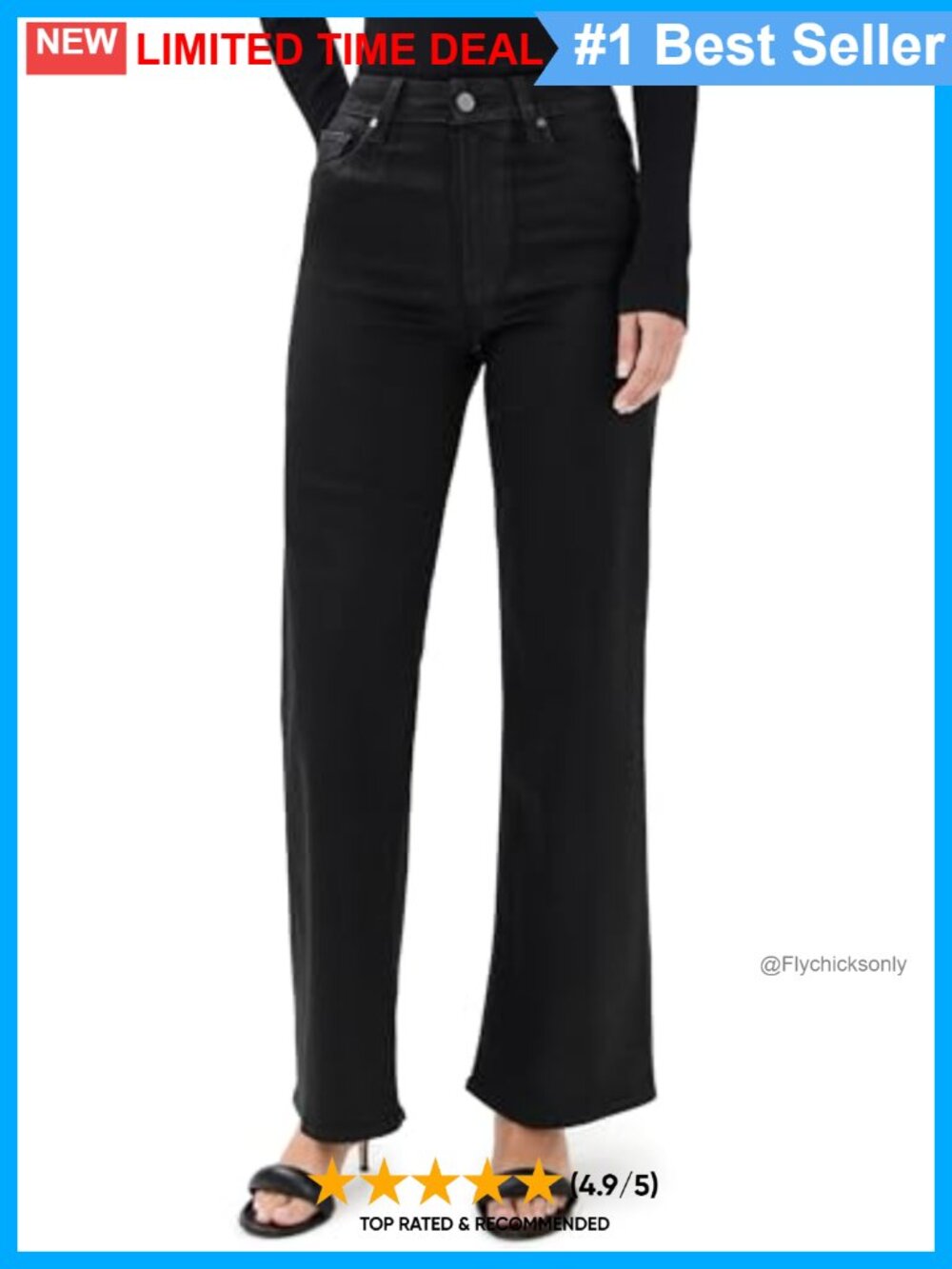 High-Waisted Wide Leg Straight Jeans Fall Button Zip Fly